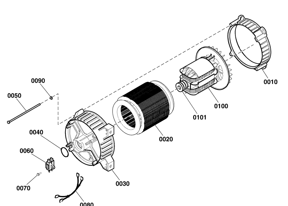 Alternator Group Diagram and Parts List for  Briggs and Stratton Generator